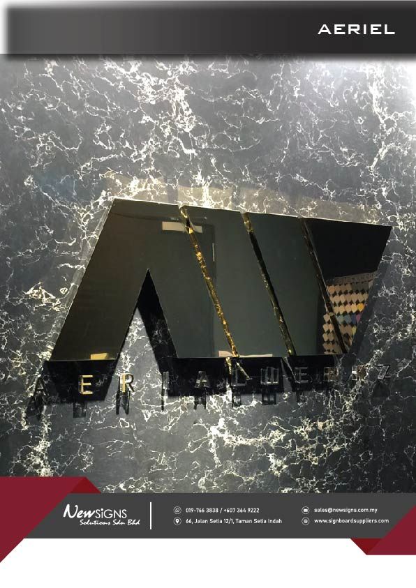 Stainless Steel Gold Box-up Lettering_Aeriel Stainless Steel