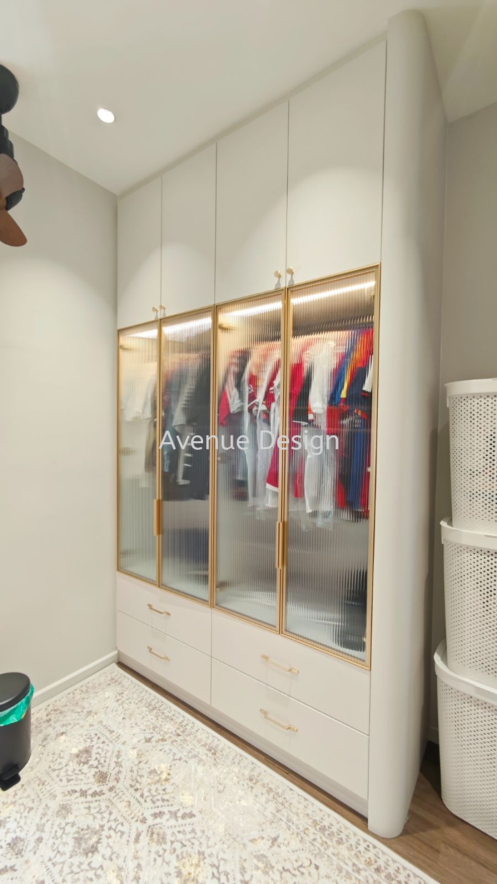 Custom Made Curved Corner Wardrobe in Serenia City Dengkil