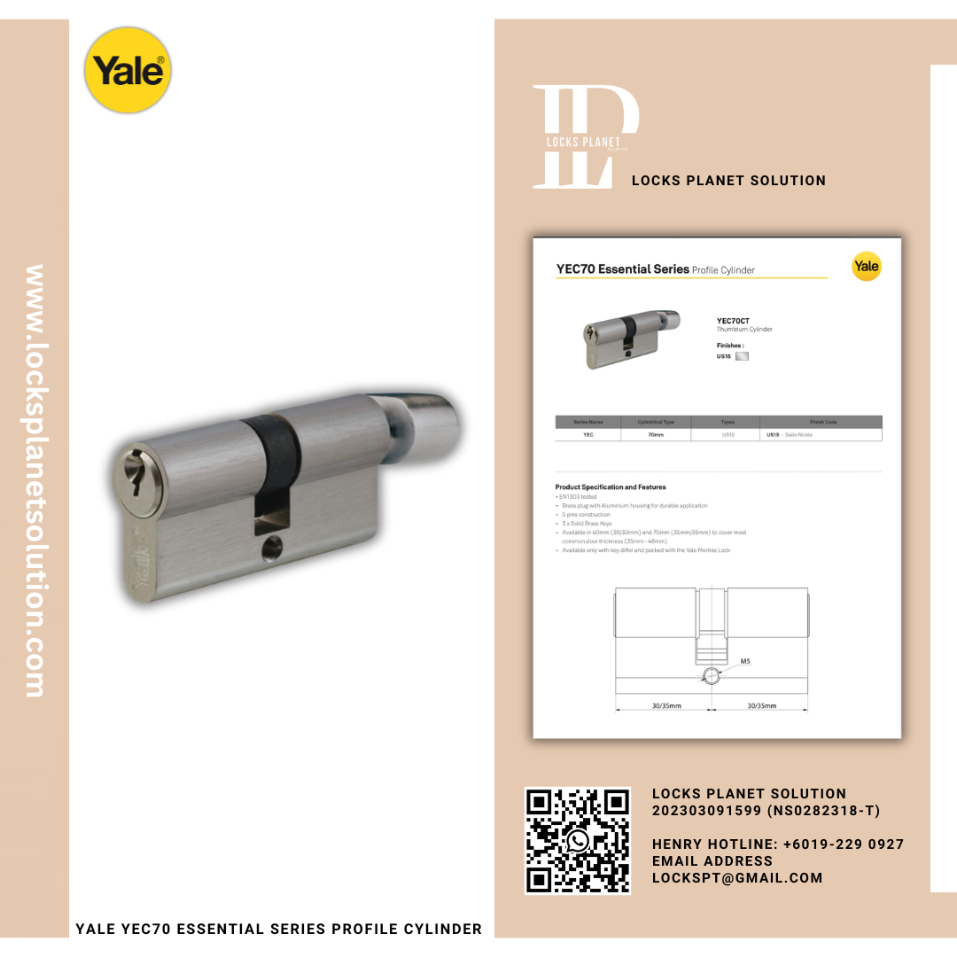 YALE YEC70 ESSENTIAL SERIES PROFILE CYLINDER