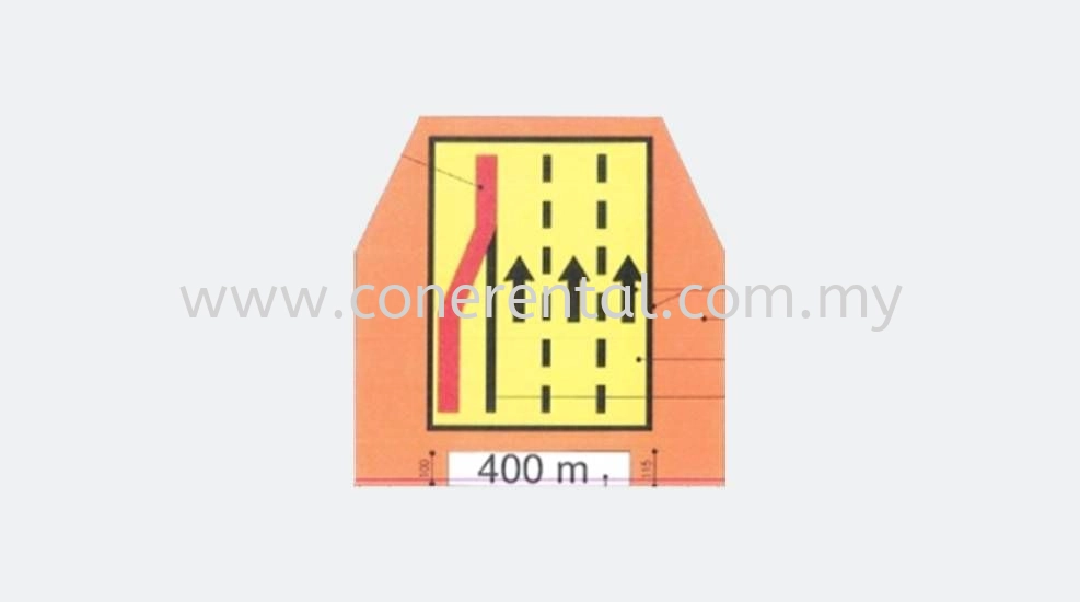 Highway LLM Advance Warning 3 Lane Closure Signboard A-Shape/Post For Rental