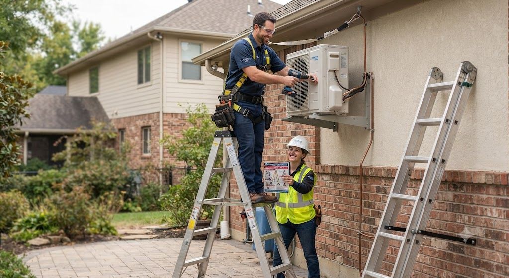 HVAC working at height ladder safety ruless