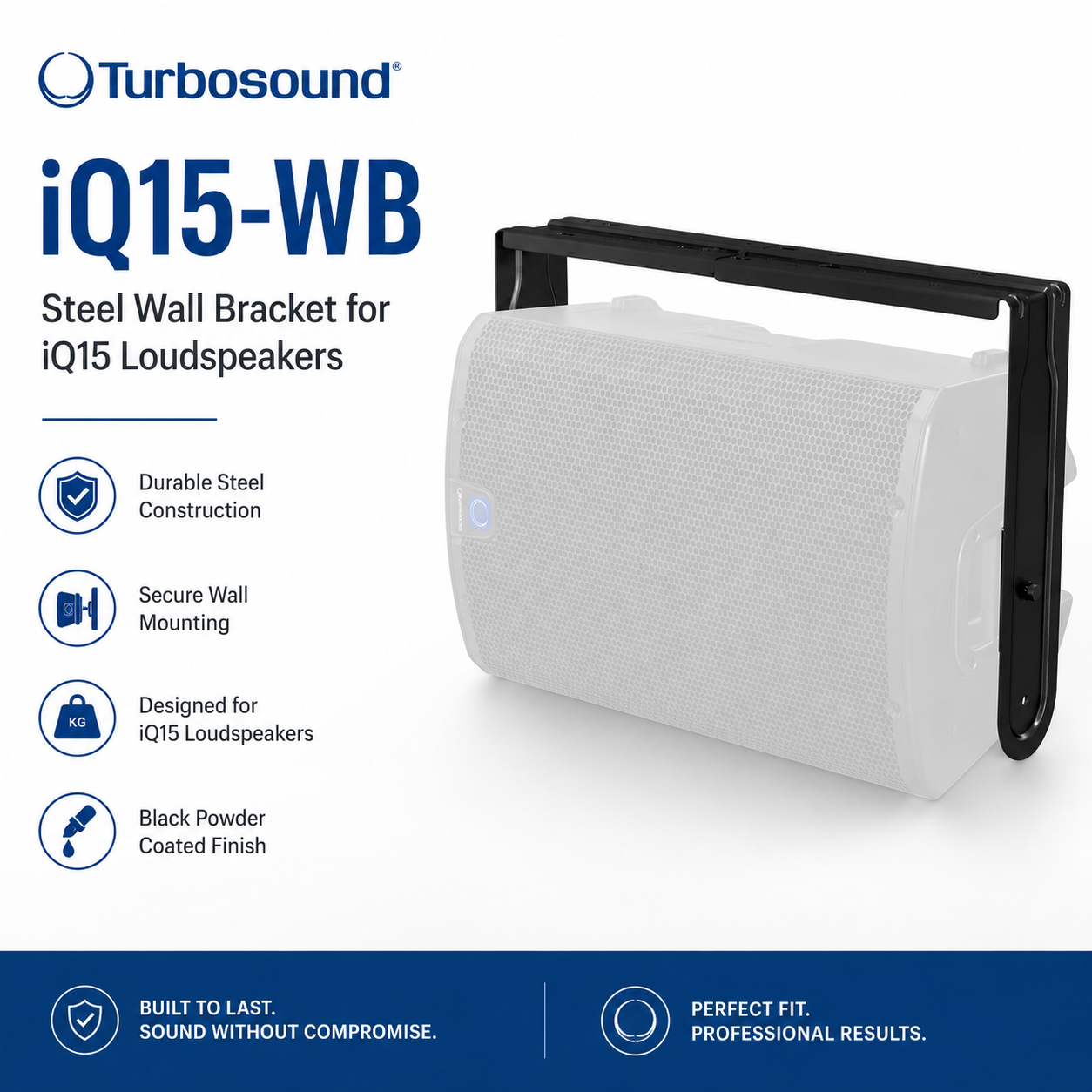 Turbosound iQ15-WB – 适用于 iQ15 扬声器的钢制壁挂支架