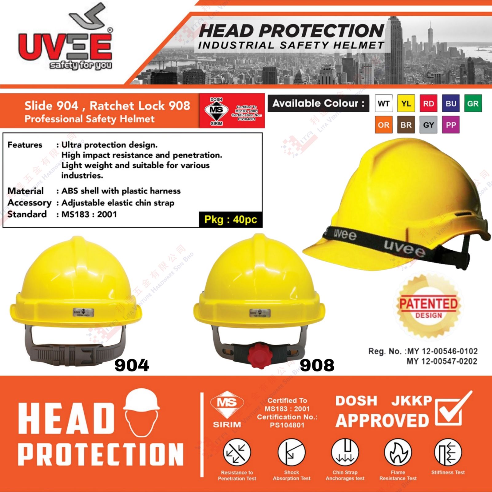 UVEE BRAND SAFETY HELMET - 904 908