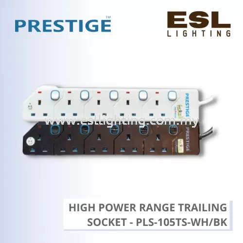 PRESTIGE HIGH POWER RANGE TRAILING SOCKET 5 WAY - PLS-105TS-WH PLS-105TS-BK
