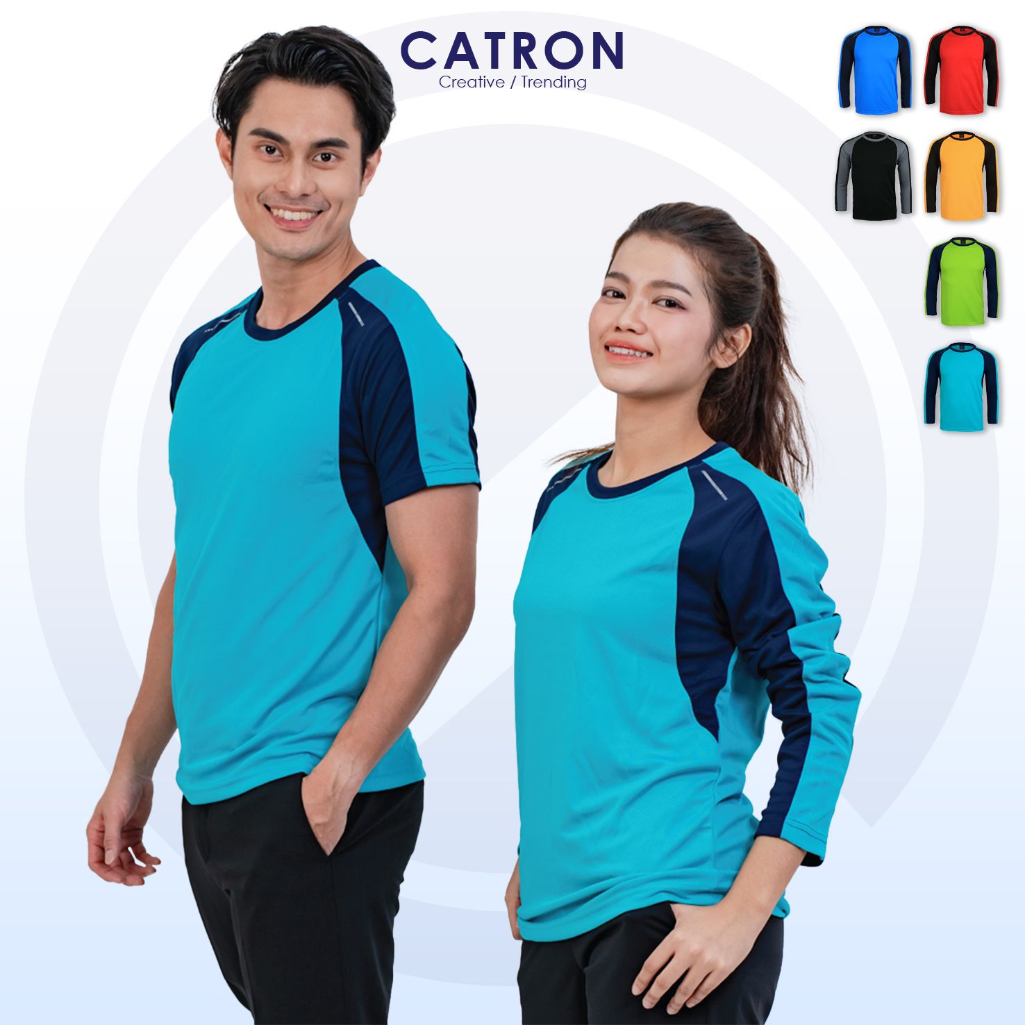 EM 1806 Sporty Long Sleeve Round Neck T-shirt With Reflector (160gsm)