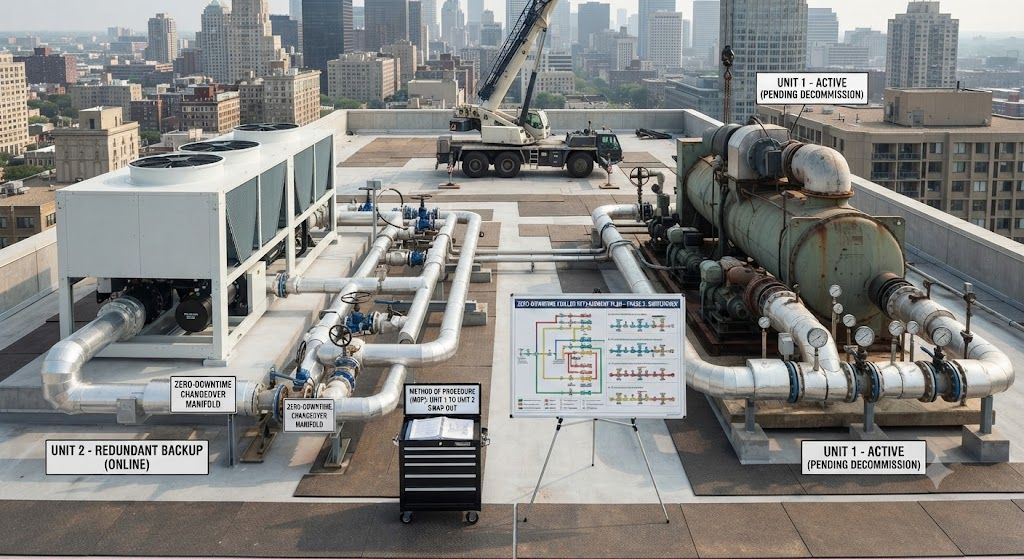 Zero-downtime chiller replacement planning