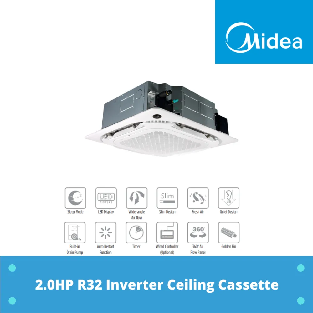 Midea 2.0HP R32 Inverter Ceiling Cassette  MCX-24CRFNX 