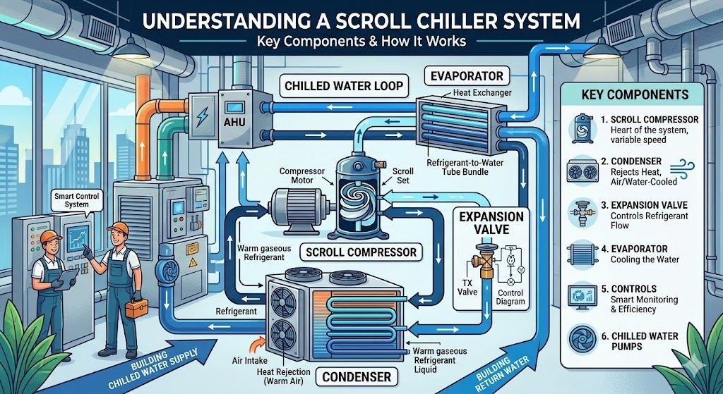Scroll chiller system components basics