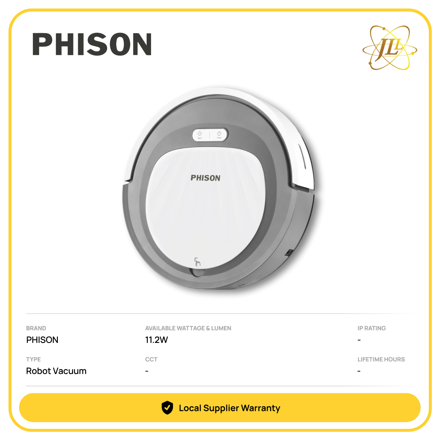 PHISON PRV-9440 WET& DRY USE ROBOT VACUUM CLEANER 0.65LITER 11.2W 7.4V