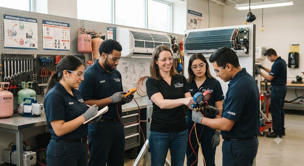 Hands-on air conditioning servicing training