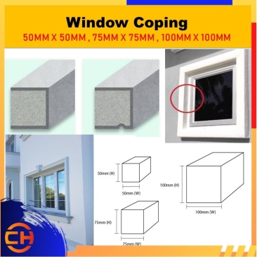 Lightweight Coping – Standard Pattern/ CONCRETE COPING / WINDOW COPING size : 50mm x 50mm , 75mm x 75mm , 100mm x 100mm and 150mm x 150mm