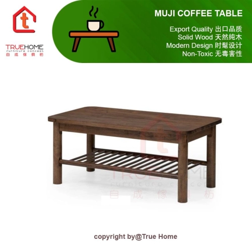 MUJI Coffee Table Full Solid Rubber Wood