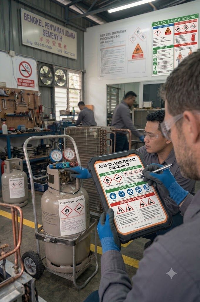 R290 refrigerant SDS for maintenance  