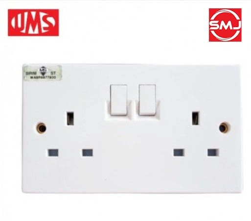 UMS 2213A 13A 2 Gang Switched Socket Outlet (SIRIM Approved)