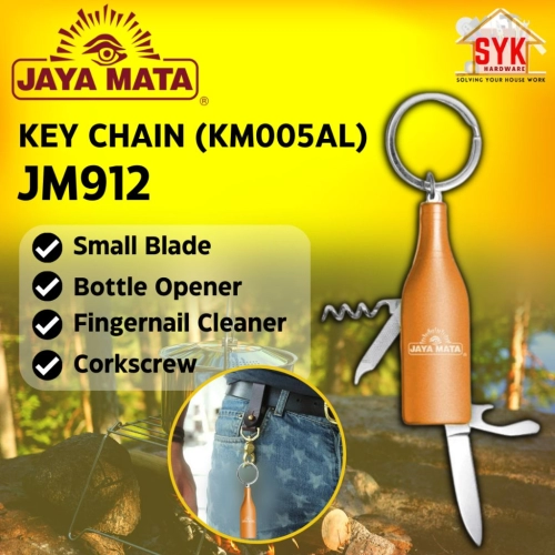 SYK Jaya Mata JM912 KM005AL Multifunctional Keychain Pocket Mini Knife Bottle Opener Fingernail Cleaner Corkscrew Kit