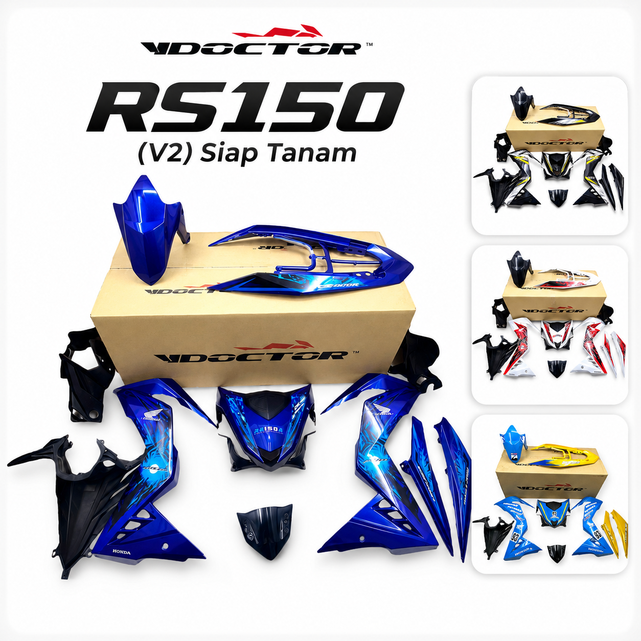 RS150 (V2) DOCTOR Siap Tanam Cover Set Motor  ( 12 design )