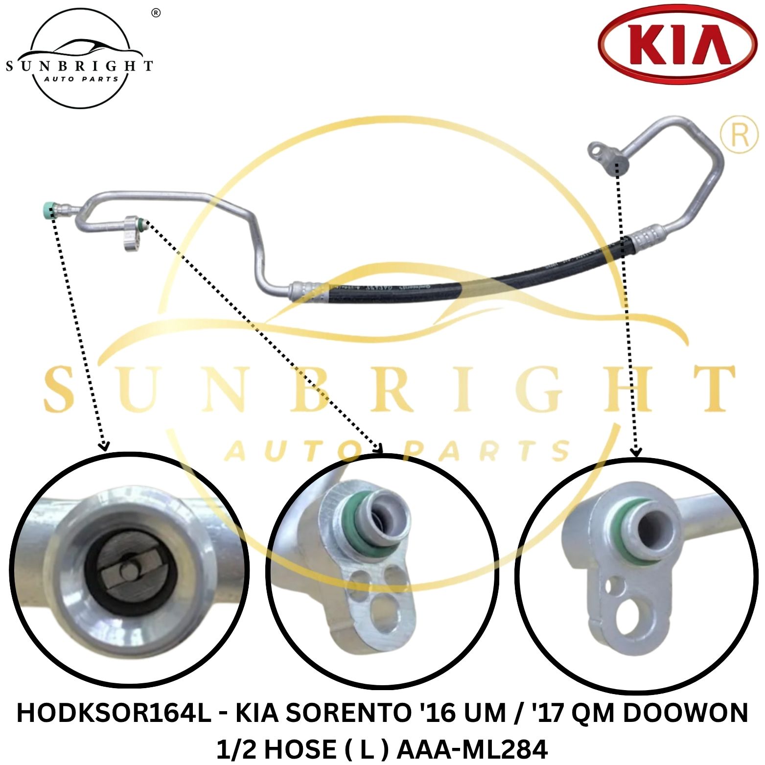 HODKSOR164L - KIA SORENTO '16 UM / '17 QM DOOWON 1/2 HOSE ( L ) AAA-ML284