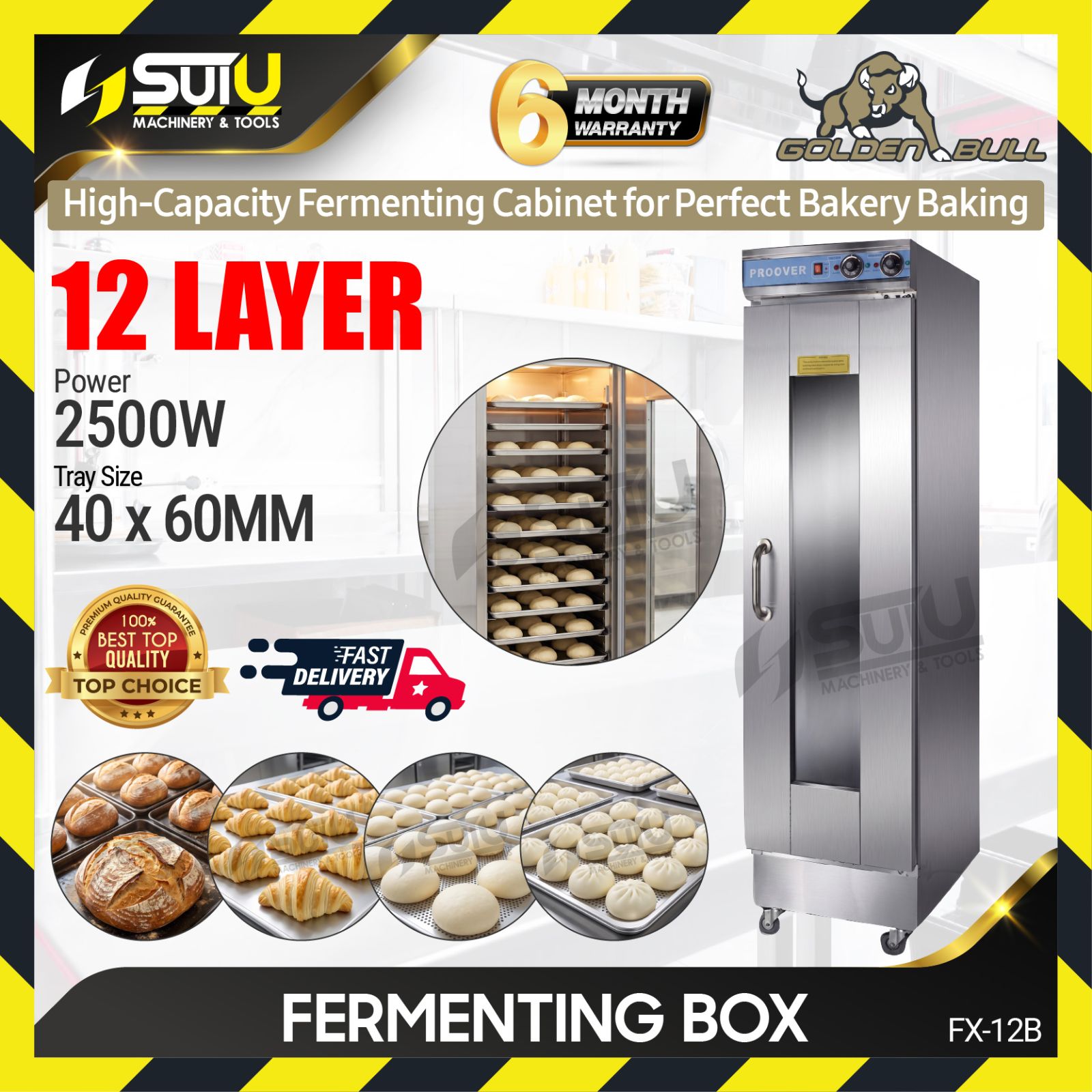 GOLDEN BULL FX-12B / FX12B 12 Layer Fermenting Box Stainless Steel 2.5kW