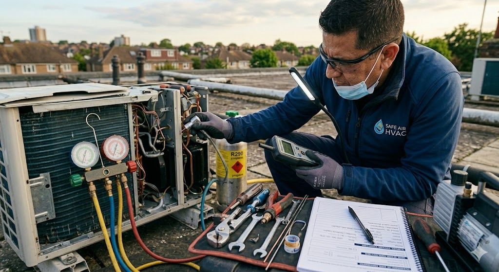 R290 refrigerant leak servicing procedures