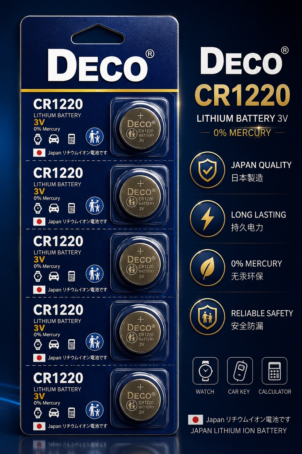 NO.1 IN JAPAN BATTERY - DECO BATTERY - CR1220