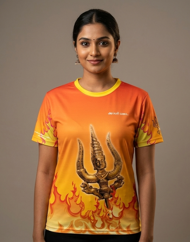 Indian Temple Sublimation T-Shirt | Custom Full Print Crew Neck Tee | Vibrant HD Religious & Cultural Design Shirt | Premium Unisex Sublimation T-Shirt Malaysia