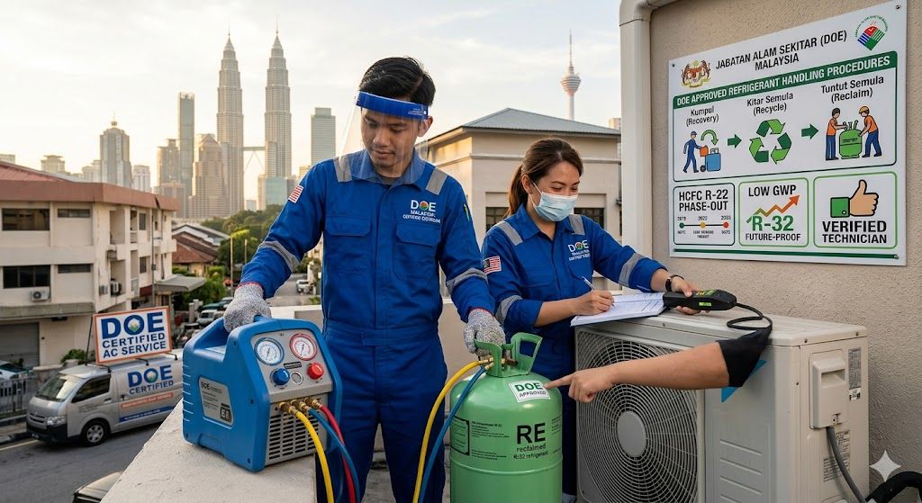 DOE approved refrigerant handling procedures Malaysia