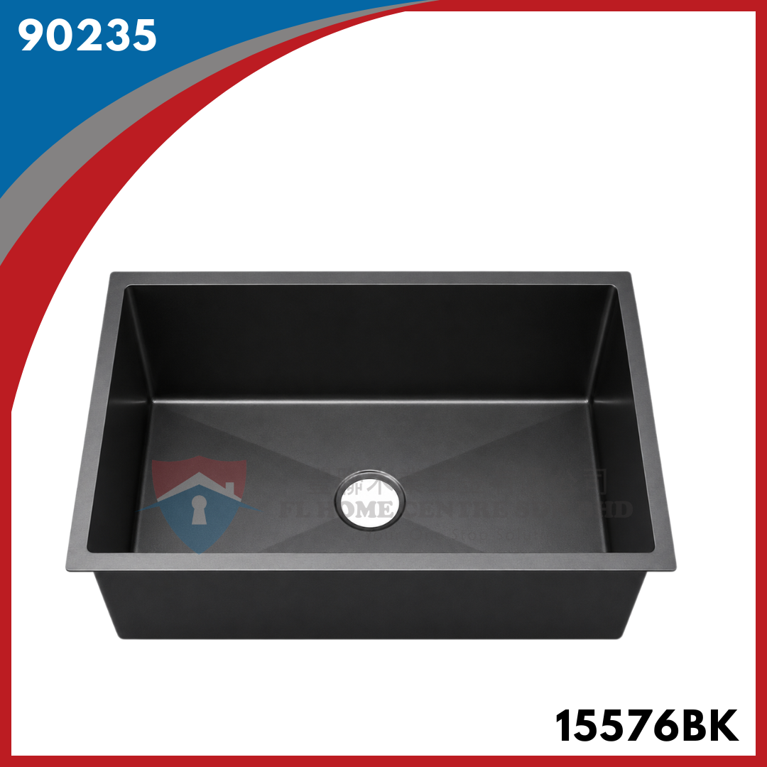 SINKI SINGLE BOWL 15576BK ~ NANO BLACK (FAUREX)