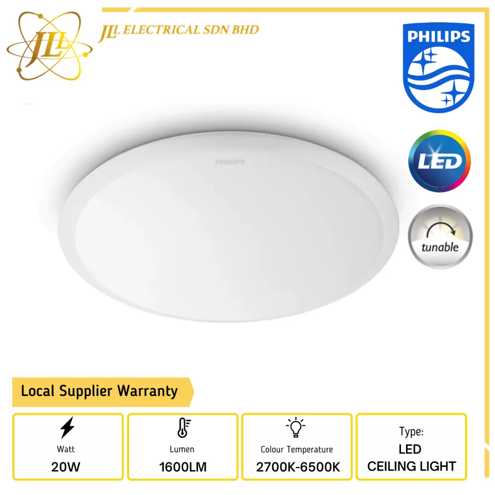 PHILIPS WAWEL 31822 20W 1600LM 380MM 2200K-6500K WHITE TUNABLE LED CEILING LIGHT