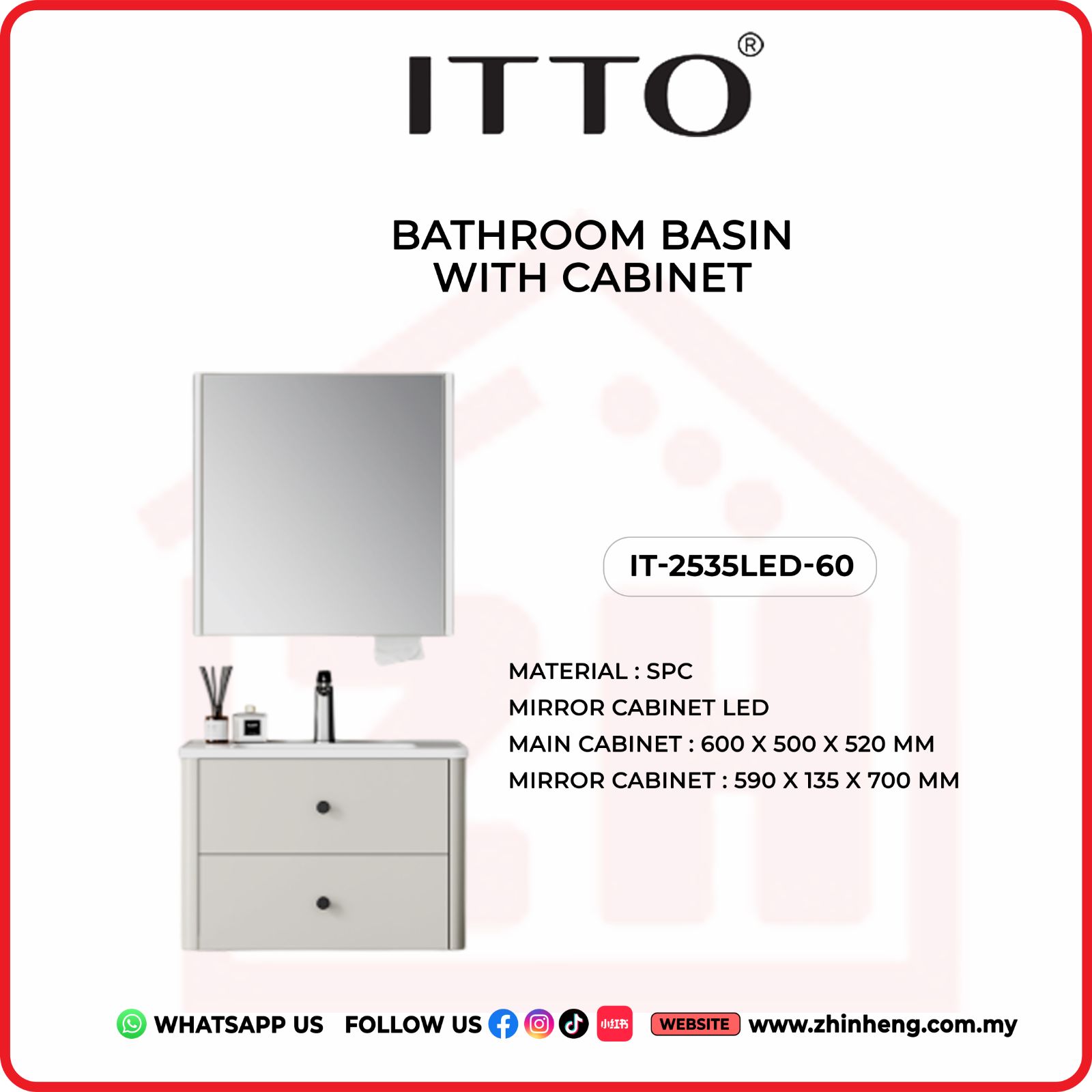 Untitled​​​​​​​ITTO BATHROOM BASIN WITH CABINET IT-2535LED-60