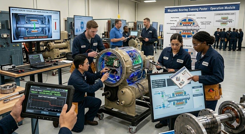 Magnetic bearing chiller repair training
