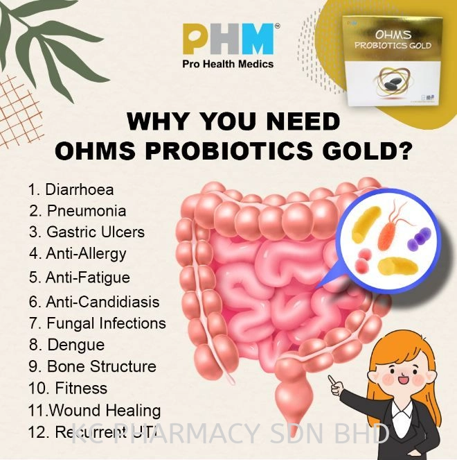 (HOT PRODUCT) PHM OHMS Probiotics Gold 60's