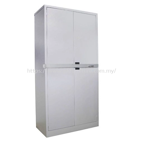 Steel Cupboard - PK-MC-2-SD-LB-G1 - FULL HEIGHT STEEL SWING DOOR CUPBOARD C/W 3PCS ADJUSTABLE SHELF & LOCKING BAR