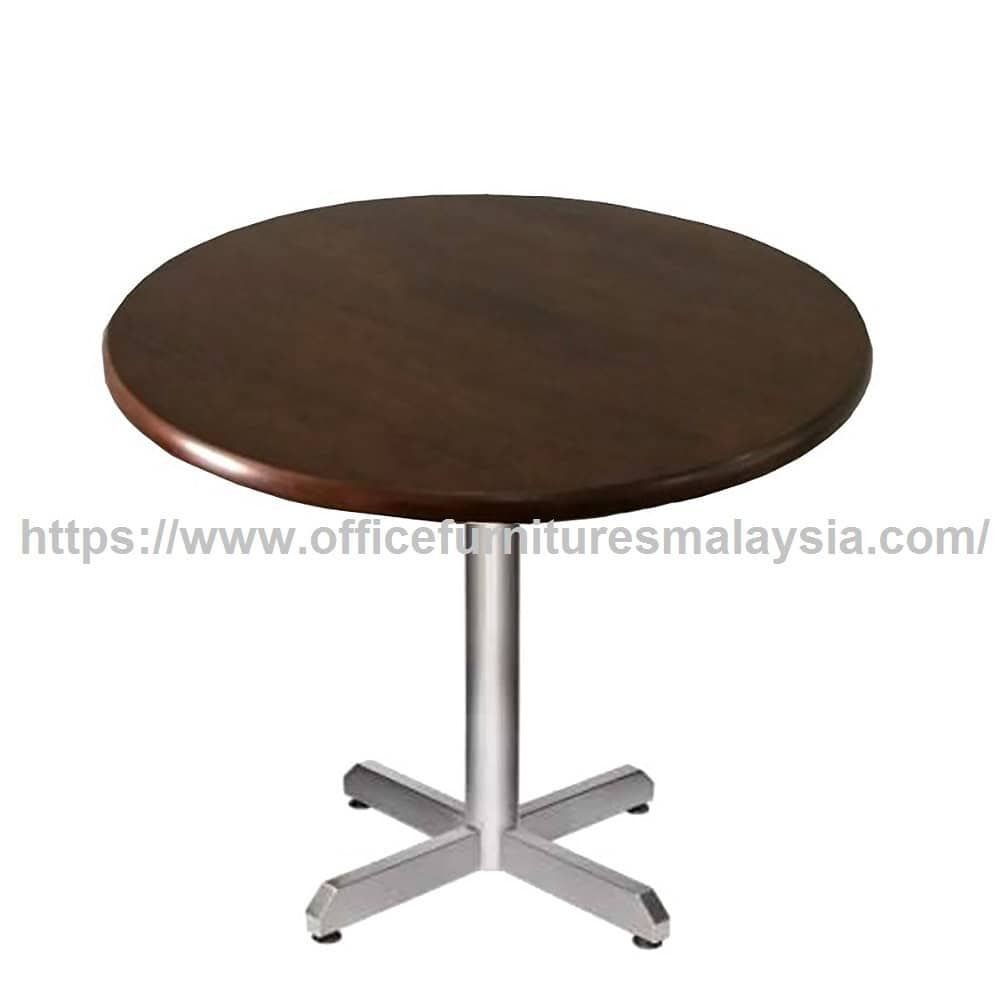 2.5ft Attractive Design Low Rubber Wood Round Table Stainless Steel Leg OFSM68R7575LR