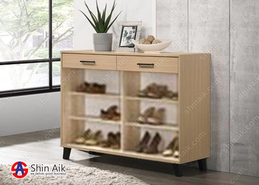 SC713001A(KD) (4'ft) Natural Japanese Style Sideboard Storage Shoe Cabinet With Drawers