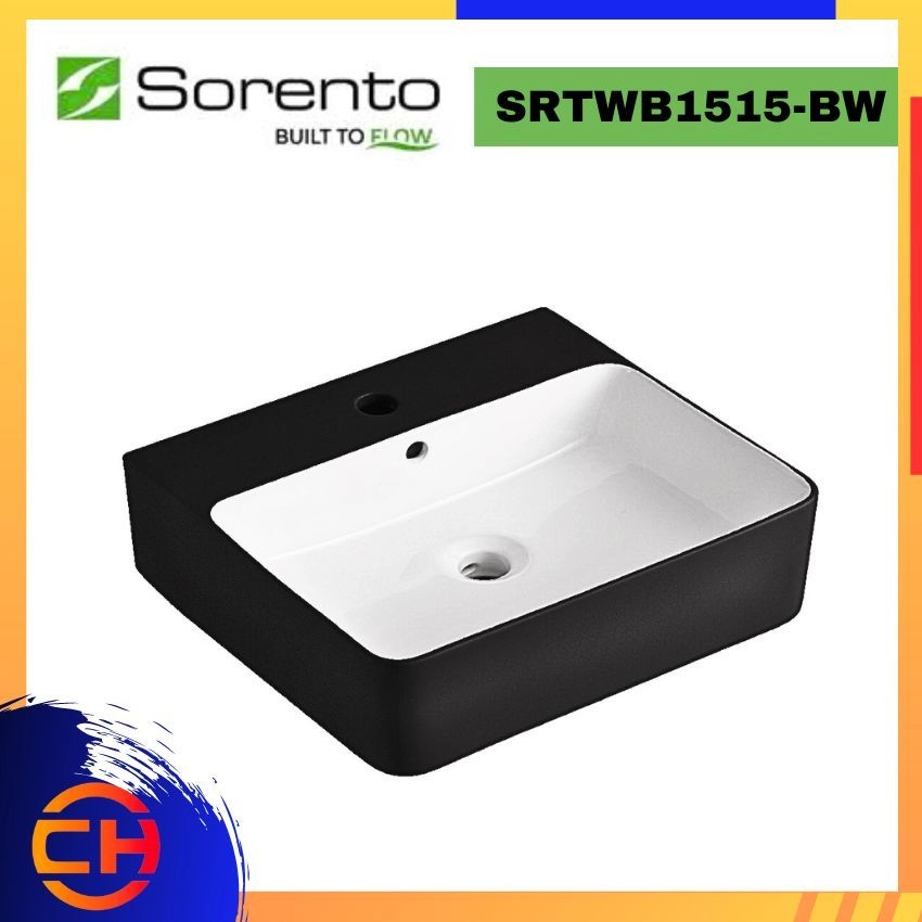 SORENTO COLOUR COUNTERTOP & WALL HUNG BASINS SRTWB1515-BW  ( L520xW420xH155mm ) 