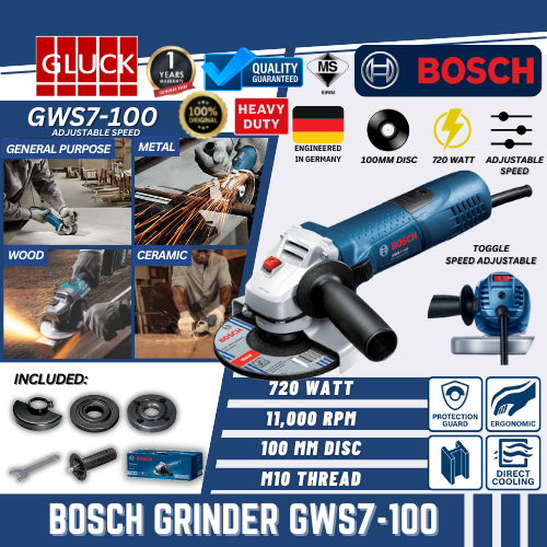 GWS7-100 BOSCH ANGLE GRINDER GWS7-100ET MESIN GRINDER