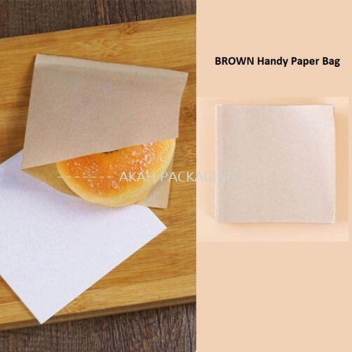 BROWN Handy Paper Bag / Oil proof Kraft paper bag Donuts bags bread food bags