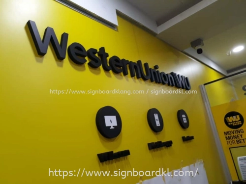 Western Union Wu Acrylic 3D Box Up Lettering Signage