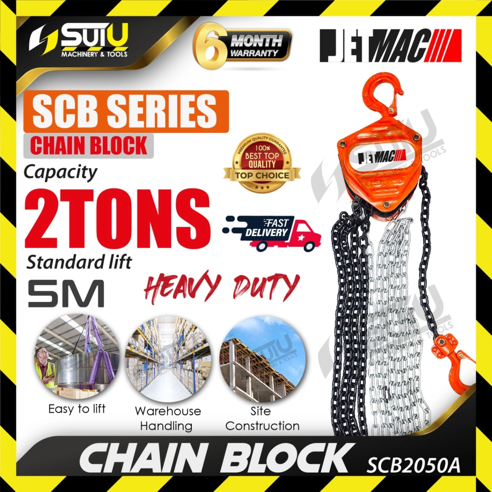 JETMAC SCB2050A 2 Ton x 5M Heavy Duty Chain Block