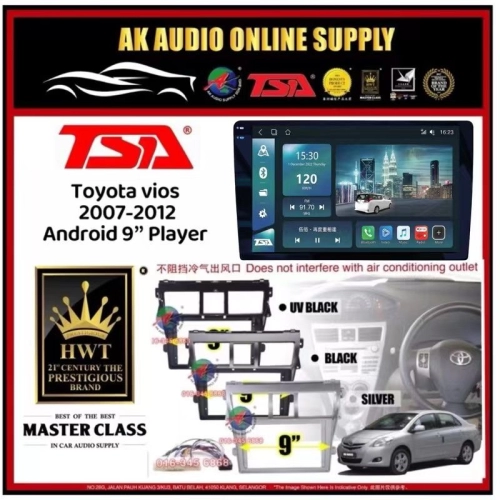 🆕1K Screen 2+32GB 4G 8-CORE🆕TSA Toyota Vios 2007 - 2012 Android 9'' CarPlay/DSP/BLU-RAY Car Player - AK Audio Supply Sdn Bhd