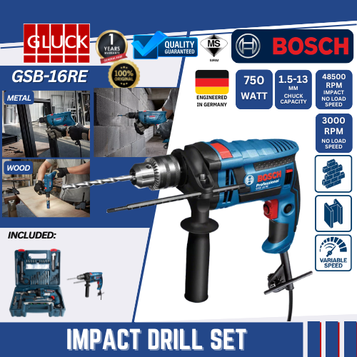 GSB16RE BOSCH MACHINE Impact Drill GSB16RE 16RE MESIN DRILL CEMENT KAYU BESI