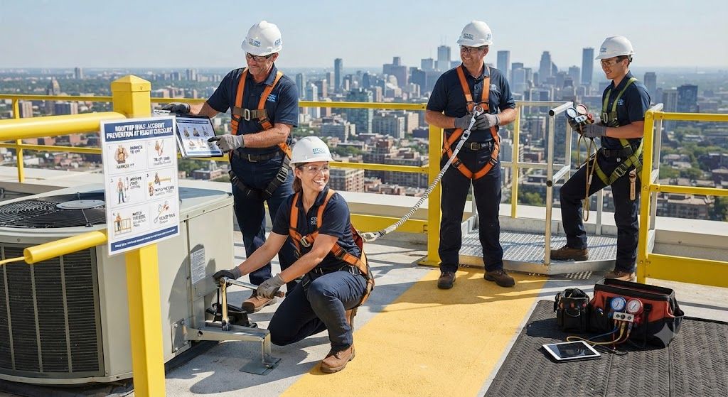 HVAC technician accident prevention at height