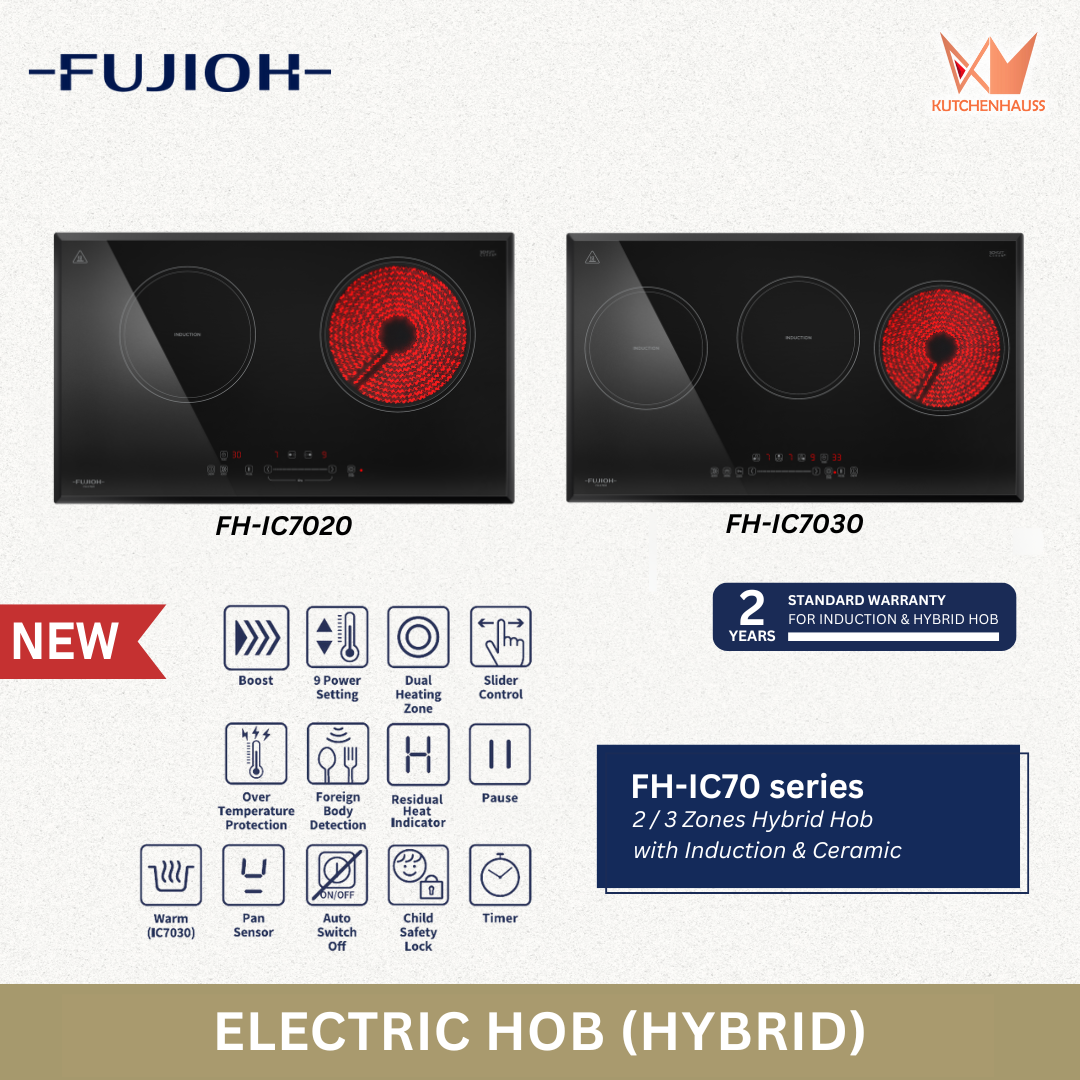 [NEW] FUJIOH - Built-in 2/3 Zones Hybrid Hob with Induction & Ceramic FH-IC70