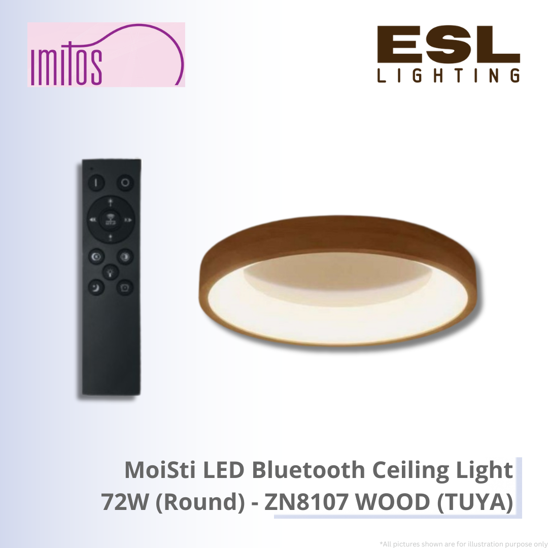 IMITOS MoiSti LED Bluetooth Ceiling Light 72W (Round) - ZN8107 WOOD (TUYA)