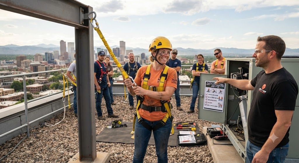 HVAC contractor occupational safety height guidelines