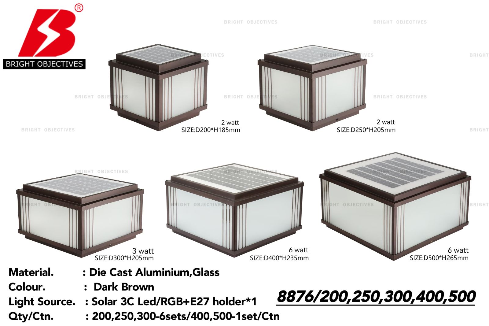 Outdoor Solar Pillar Gate Lamp 8876