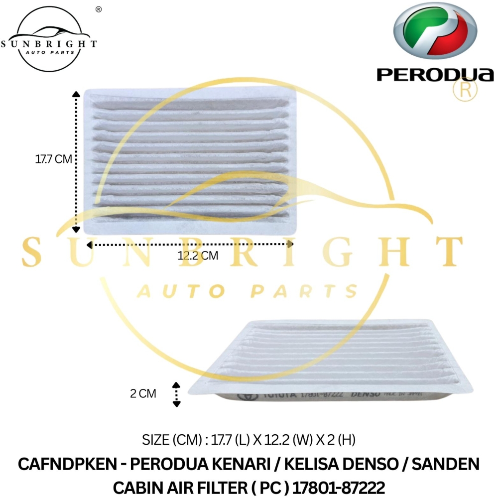 CAFNDPKEN - PERODUA KENARI / KELISA DENSO CABIN AIR FILTER ( PC ) 17801-87222