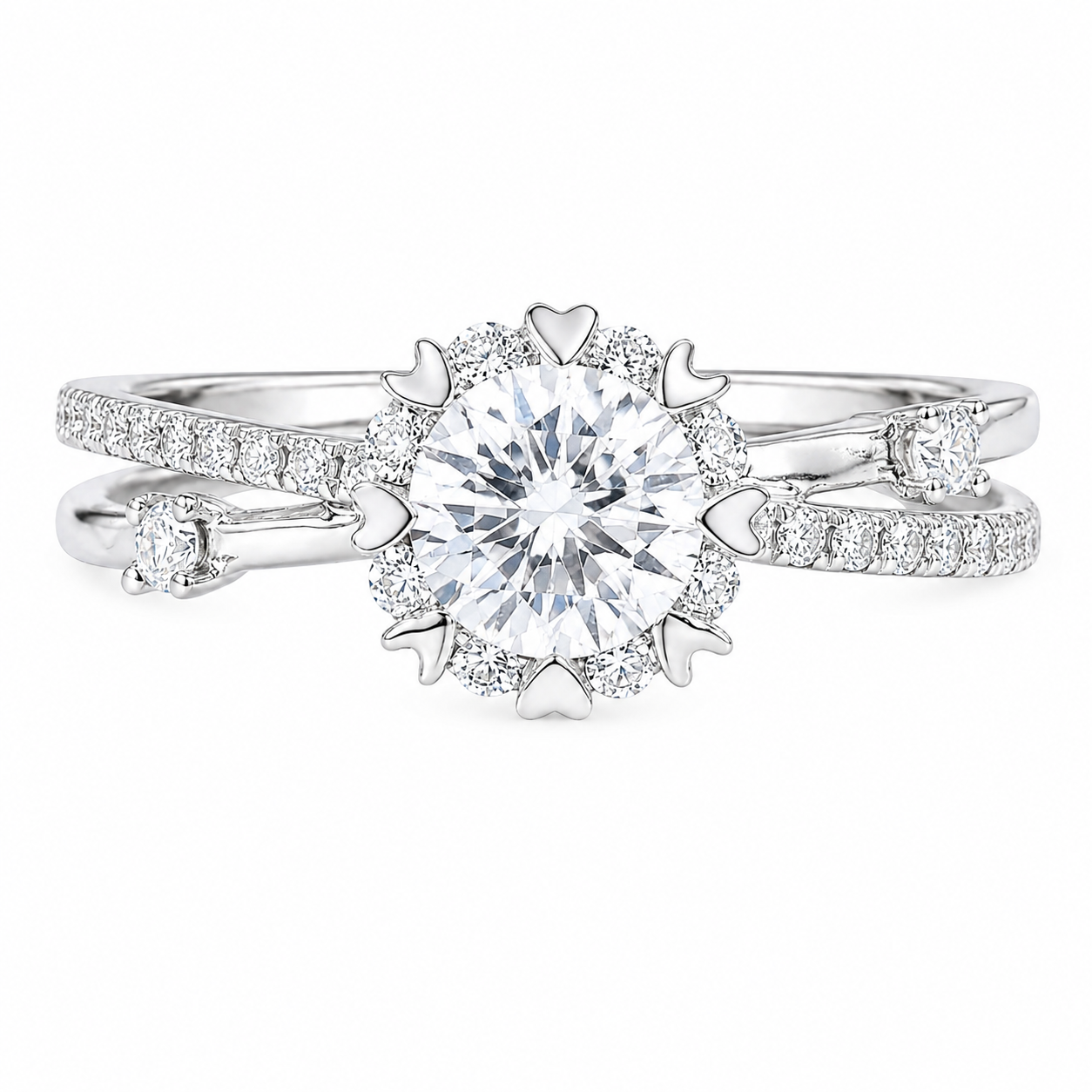 Roman & Co庐 Elyssara Snowflake Crown Engagement Ring