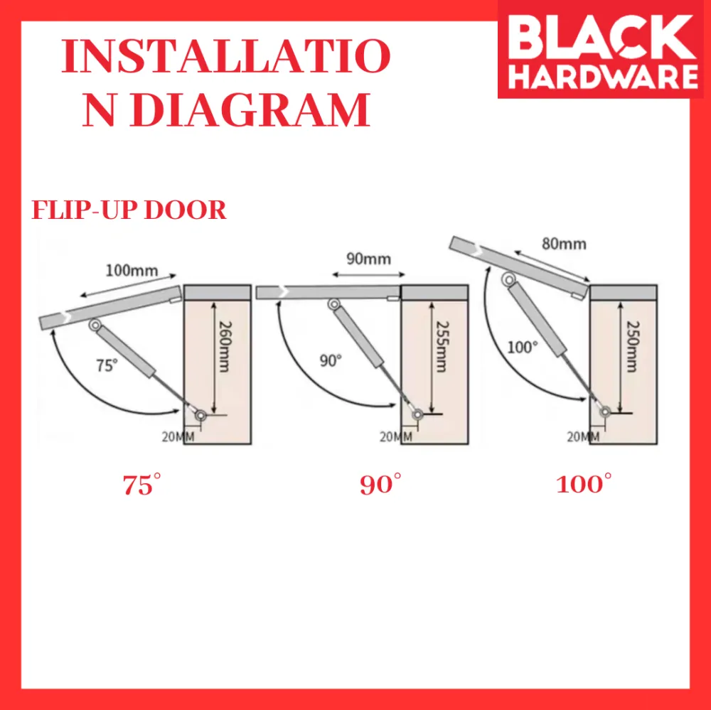 Black Hardware Rak Dapur Kitchen Cabinet Accessories Door Hinge Soft Close Gas Spring Cabinet Hydraulic Arm Holder