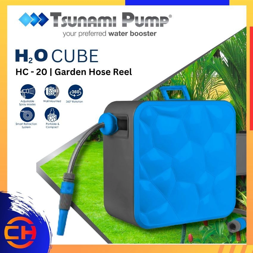 TSUNAMI PUMP H2O CUBE HC - 20 | GARDEN HOSE REEL 